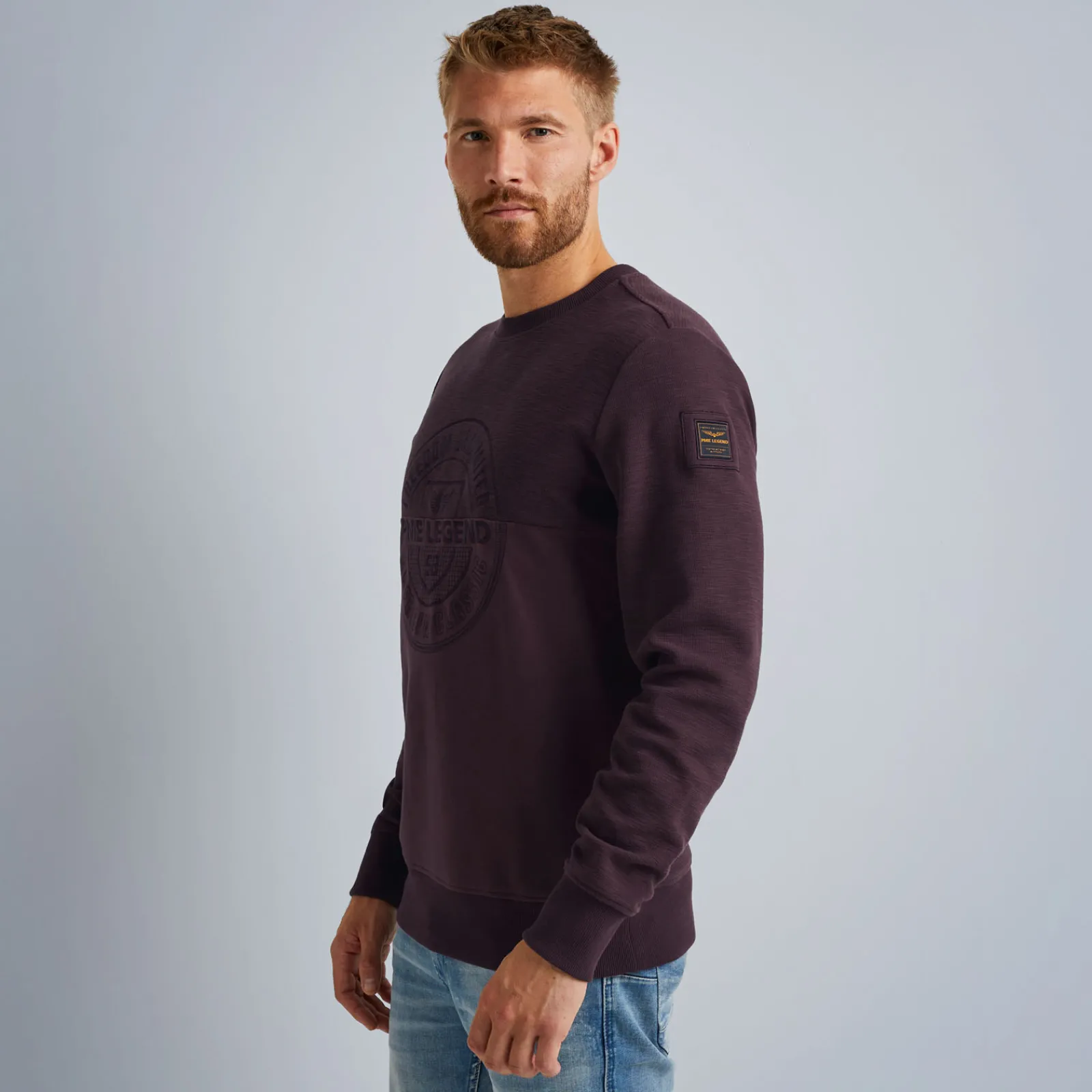 PME Legend Tops*Sweatshirt With Different Textures Brown
