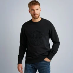 PME Legend Tops*Sweatshirt With Different Textures Black