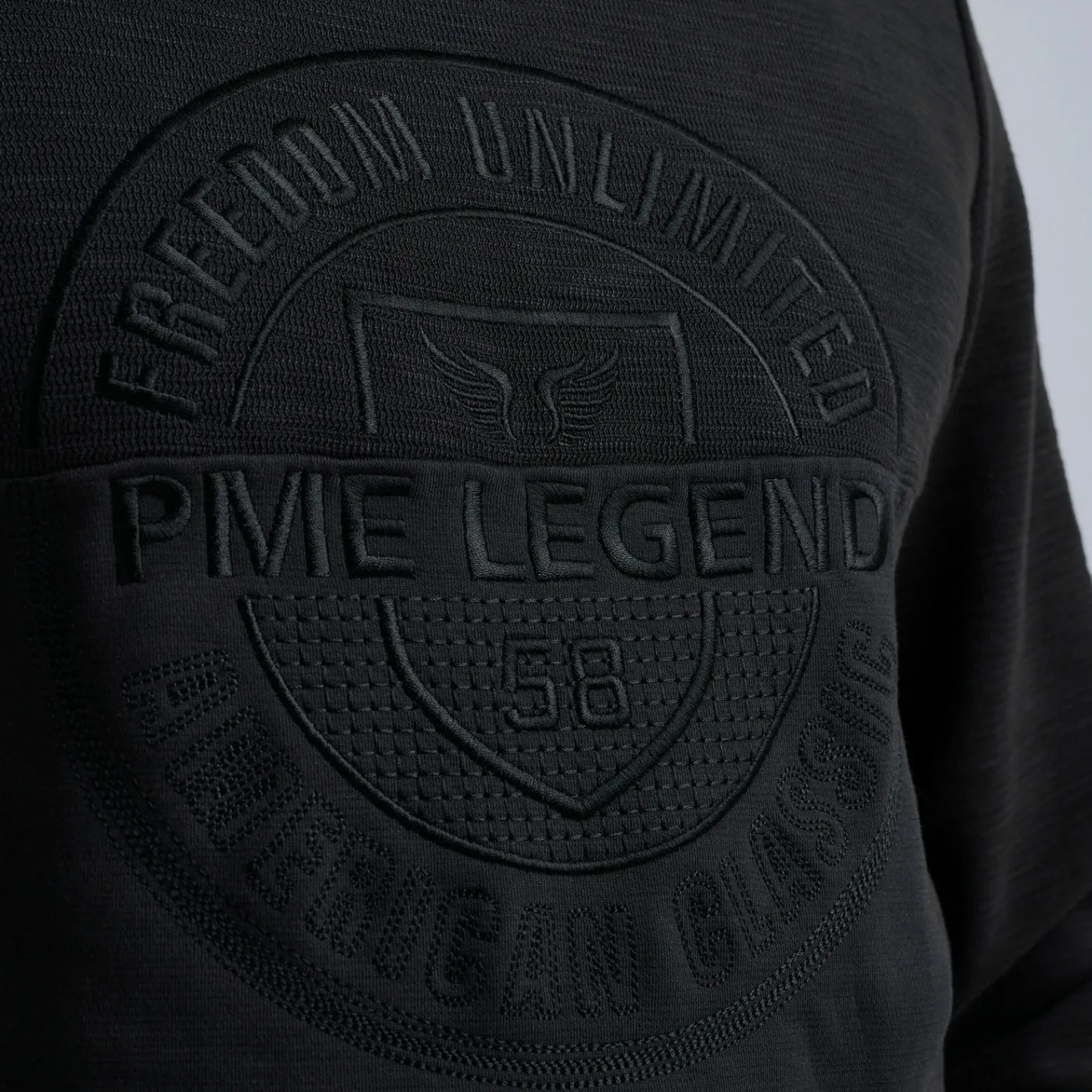 PME Legend Tops*Sweatshirt With Different Textures Black