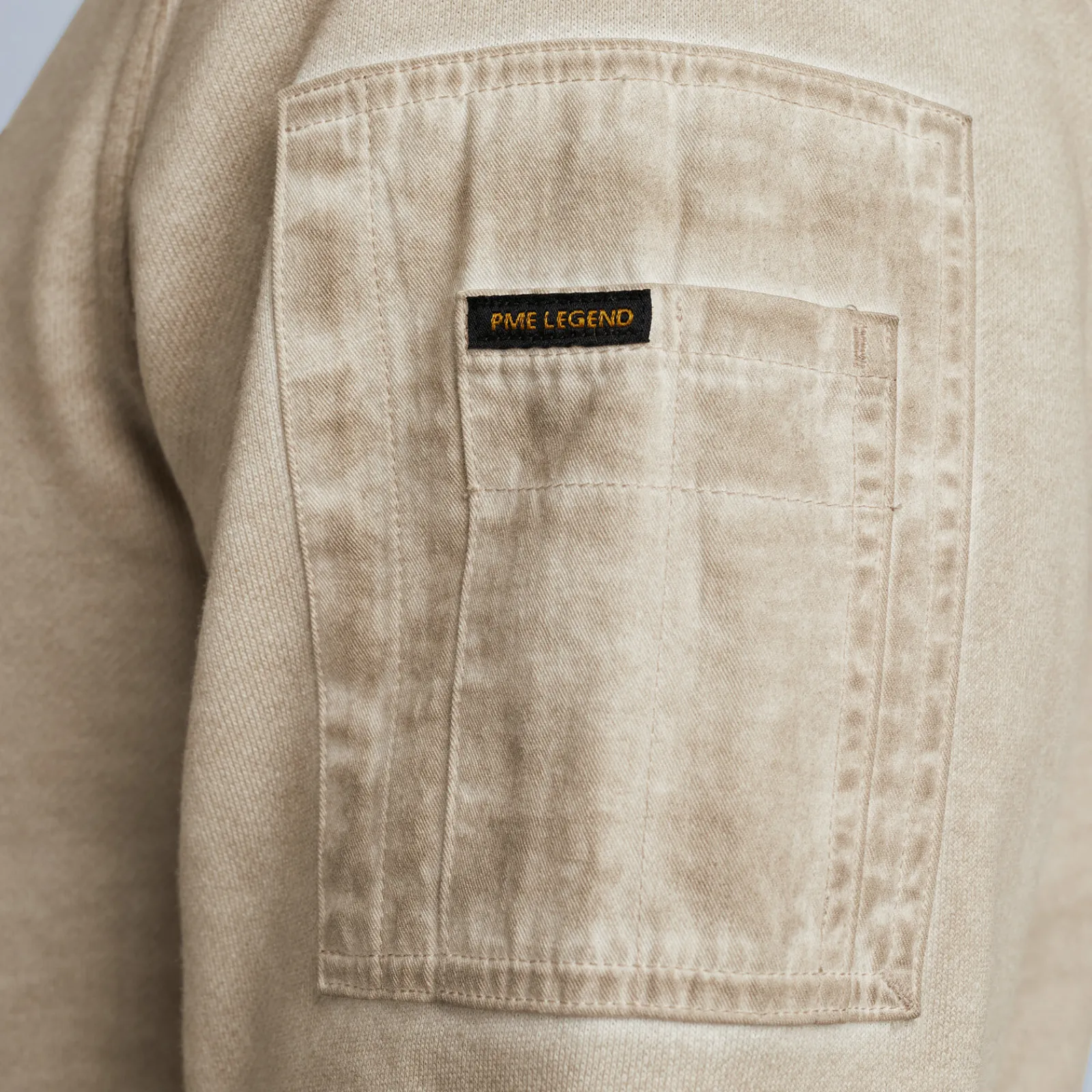 PME Legend Tops*Sweatshirt With Flight Pocket Beige
