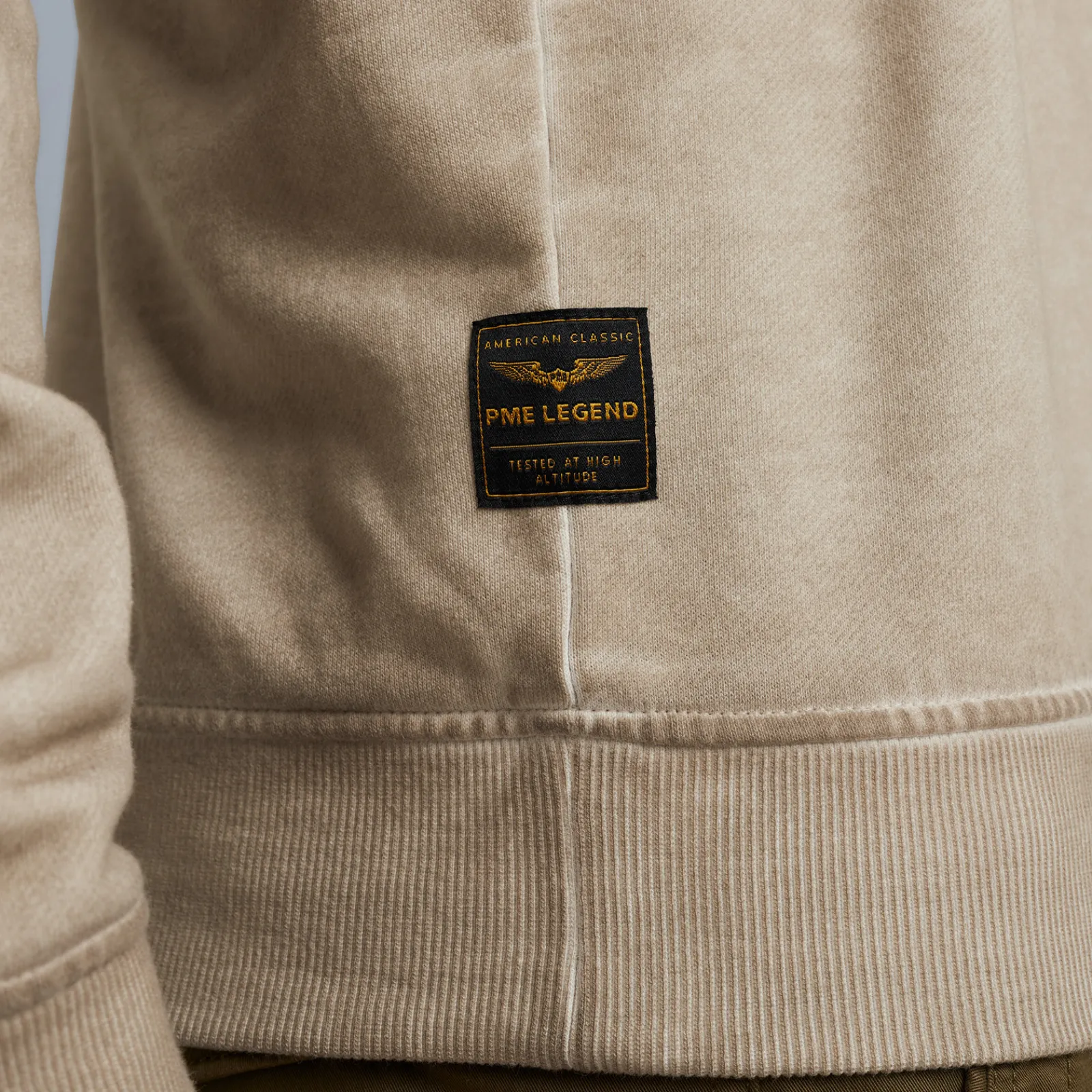 PME Legend Tops*Sweatshirt With Flight Pocket Beige