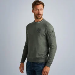 PME Legend Tops*Sweatshirt With Flight Pocket Green