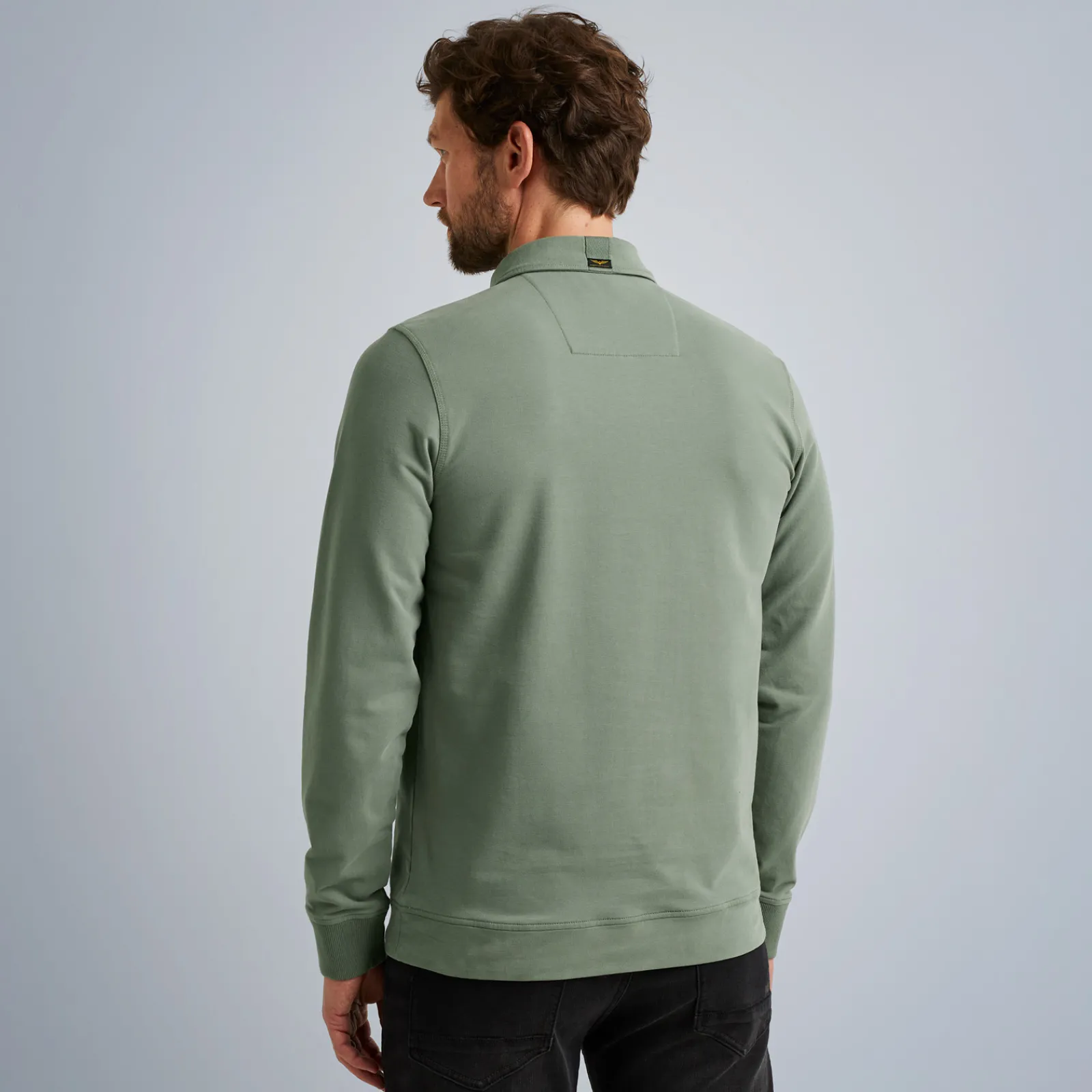 PME Legend Tops*Sweatshirt With Polo Collar Green