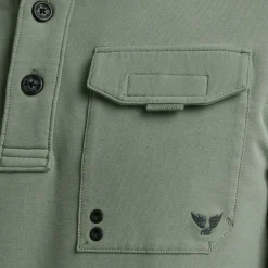 PME Legend Tops*Sweatshirt With Polo Collar Green