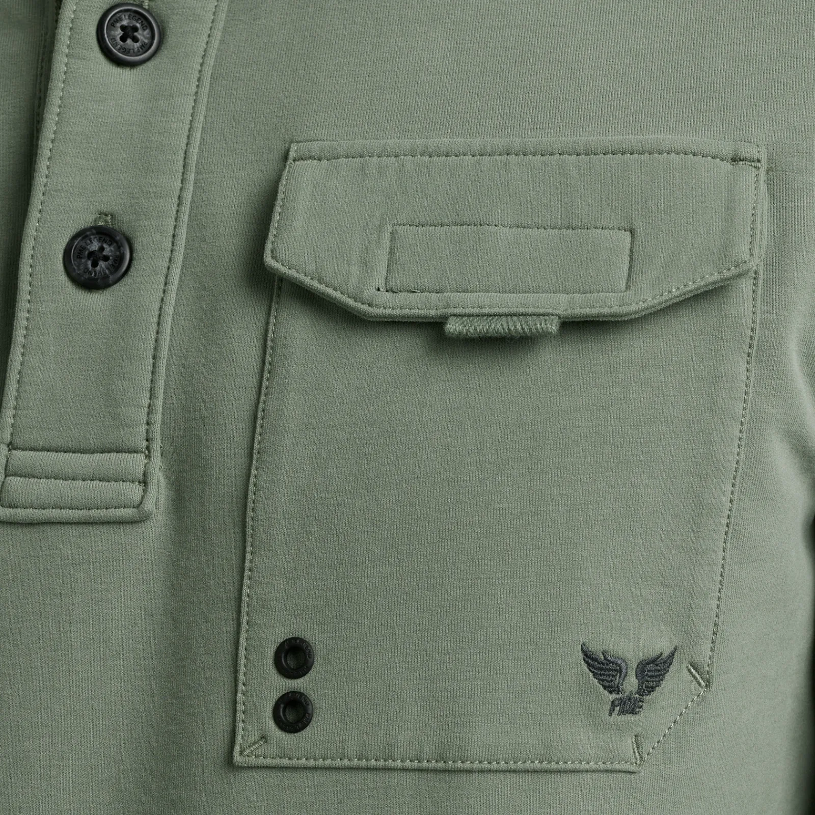 PME Legend Tops*Sweatshirt With Polo Collar Green