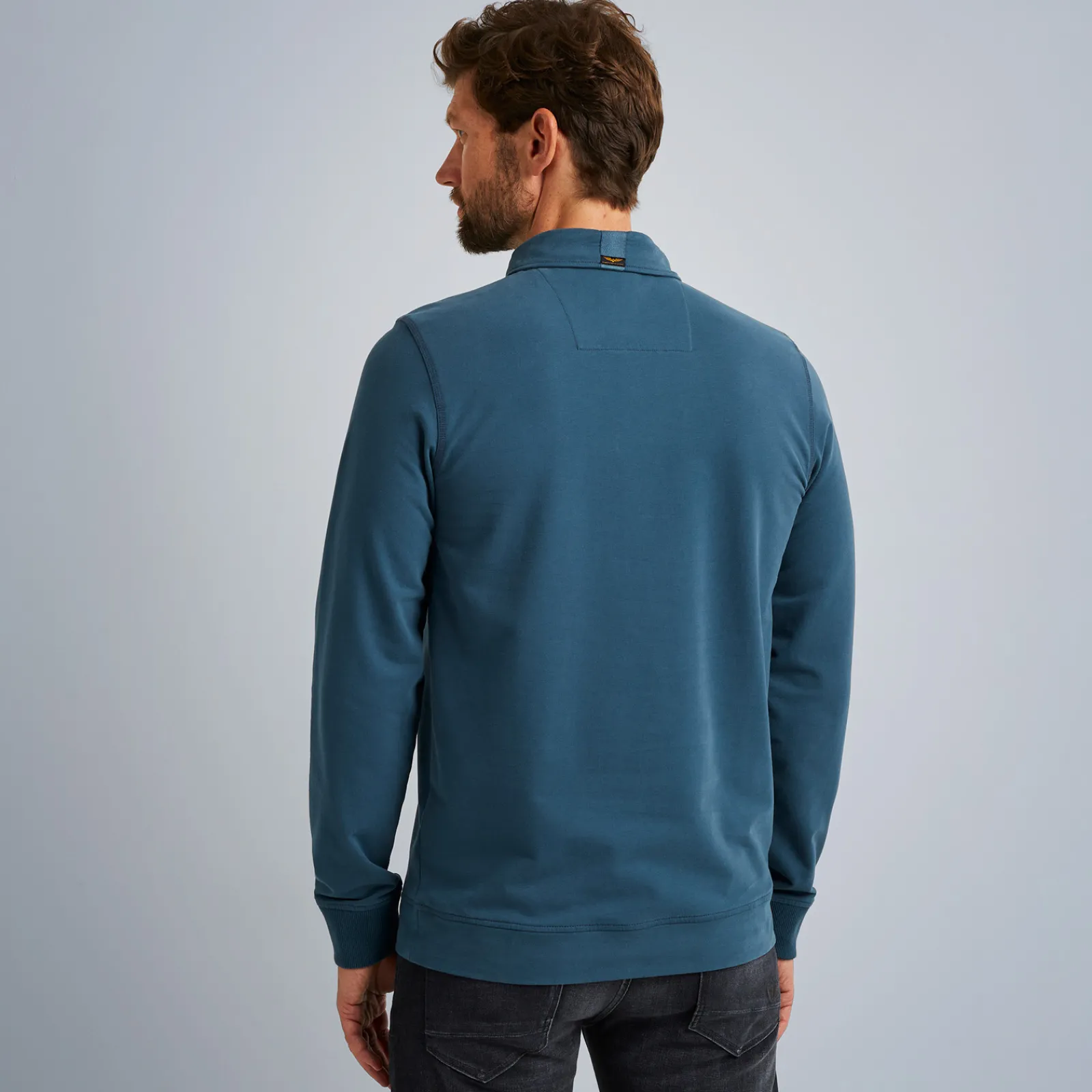PME Legend Tops*Sweatshirt With Polo Collar Blue