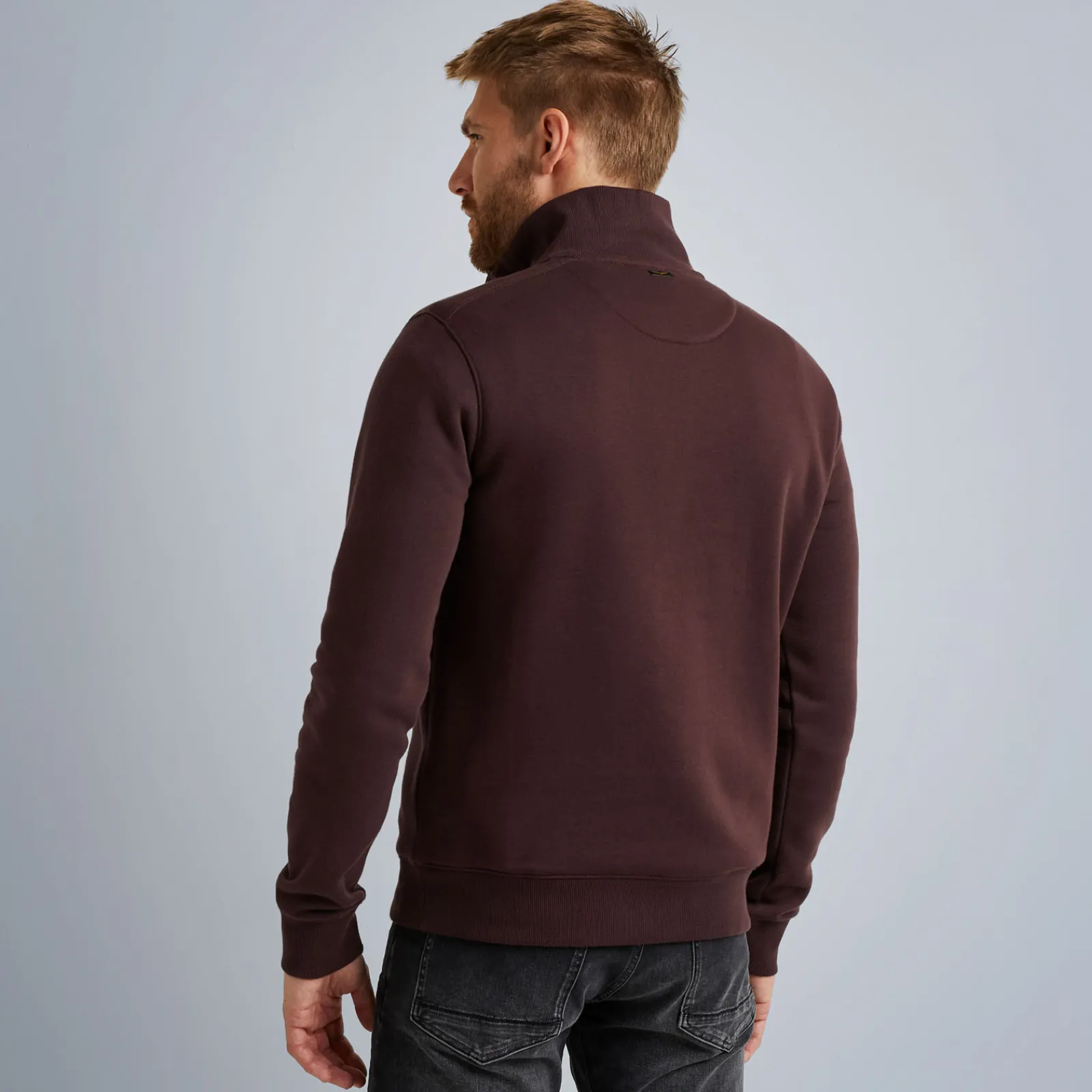 PME Legend Tops*Sweatshirt With Stand-Up Collar Brown
