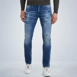 PME Legend Jeans*Tailwheel Slim Fit Jeans Met Repair Marks Blue