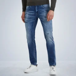 PME Legend Jeans*Tailwheel Slim Fit Jeans Met Repair Marks Blue