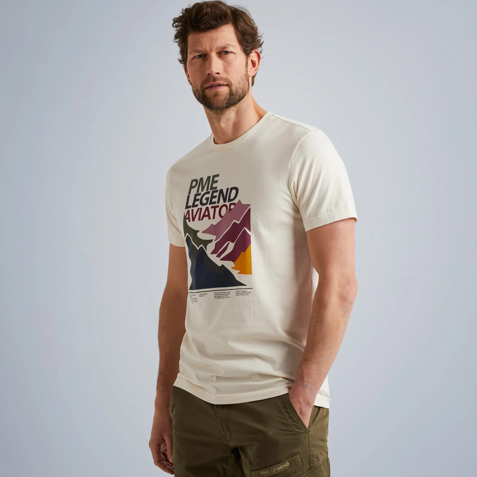 PME Legend Tops*T-Shirt In Jersey With Artwork Beige