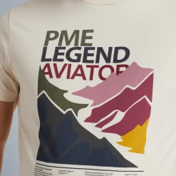 PME Legend Tops*T-Shirt In Jersey With Artwork Beige