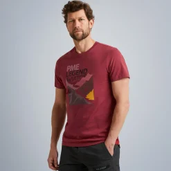 PME Legend Tops*T-Shirt In Jersey With Artwork Red