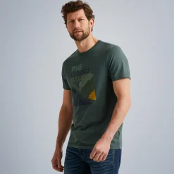 PME Legend Tops*T-Shirt In Jersey With Artwork Green
