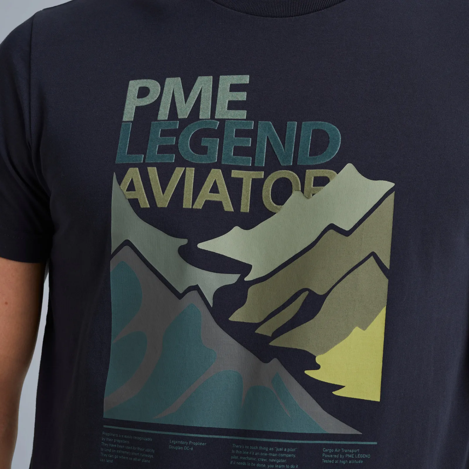 PME Legend Tops*T-Shirt In Jersey With Artwork Blue