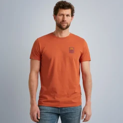 PME Legend Tops*T-Shirt In Jersey With Small Artwork Orange