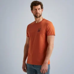 PME Legend Tops*T-Shirt In Jersey With Small Artwork Orange