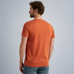 PME Legend Tops*T-Shirt In Jersey With Small Artwork Orange