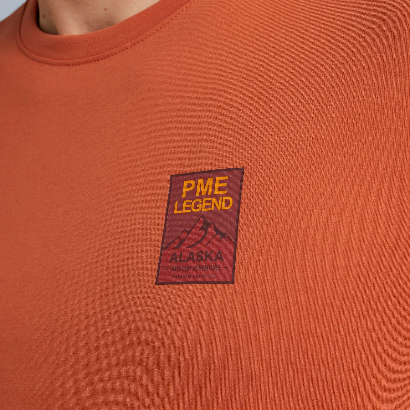 PME Legend Tops*T-Shirt In Jersey With Small Artwork Orange