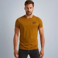 PME Legend Tops*T-Shirt In Jersey With Small Artwork Brown