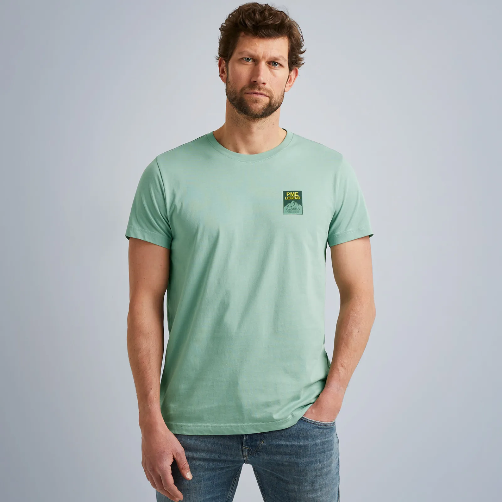 PME Legend Tops*T-Shirt In Jersey With Small Artwork Green