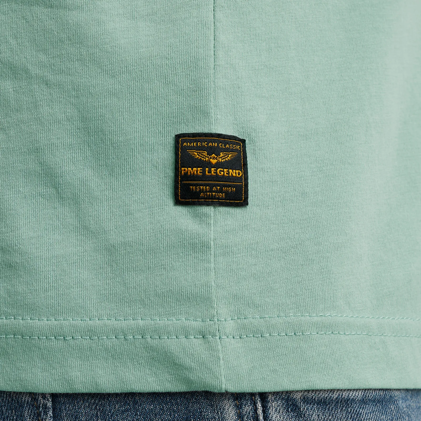 PME Legend Tops*T-Shirt In Jersey With Small Artwork Green