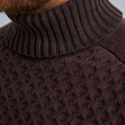 PME Legend Tops*Turtleneck Pullover With Texture Brown