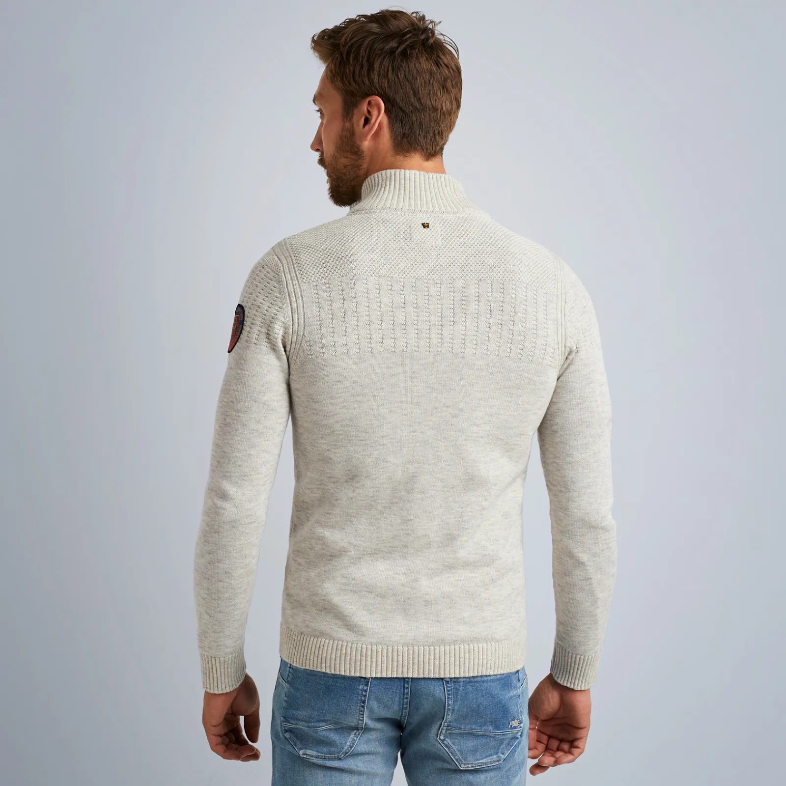 PME Legend Tops*Zip Jacket Cotton Slub Melee Beige