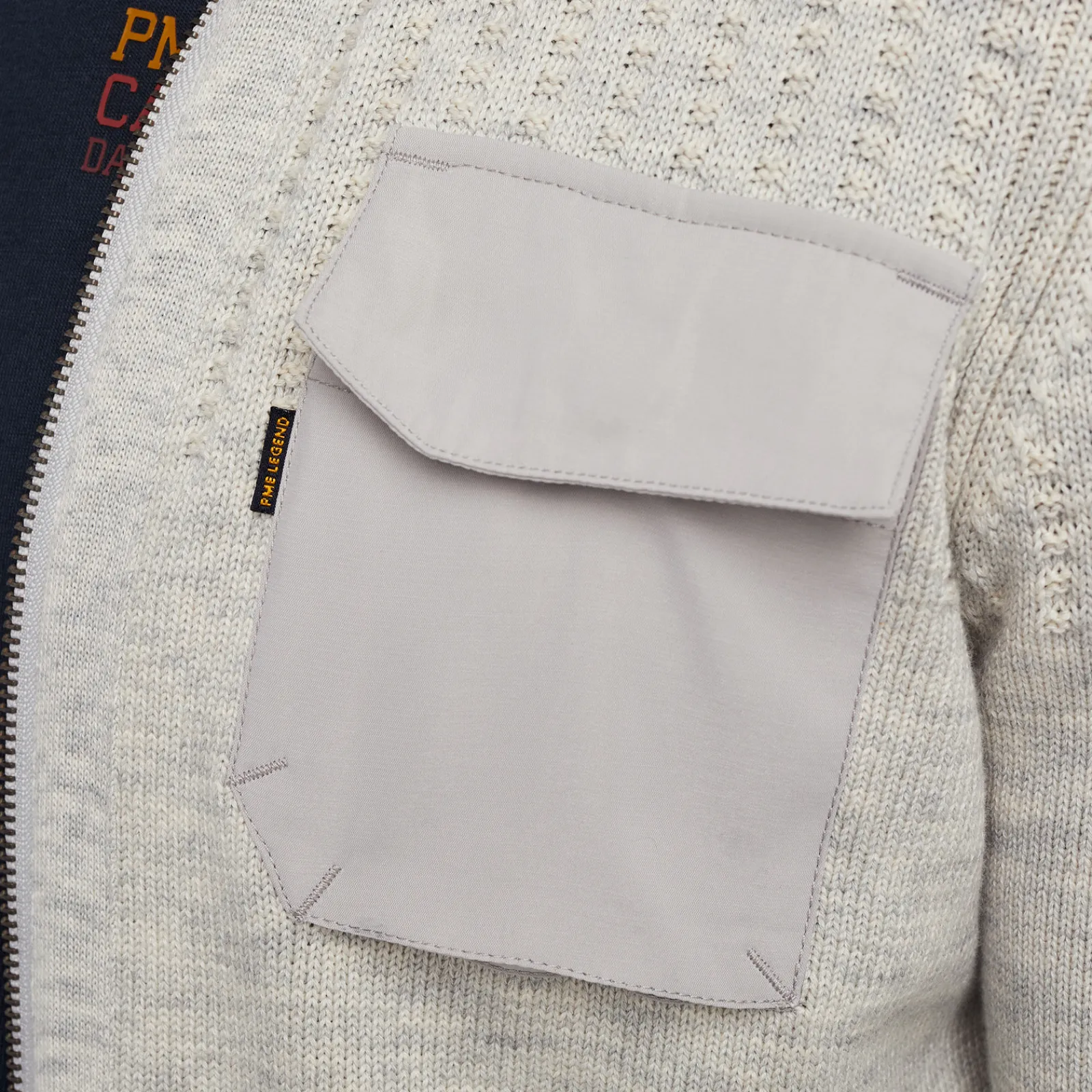 PME Legend Tops*Zip Jacket Cotton Slub Melee Beige