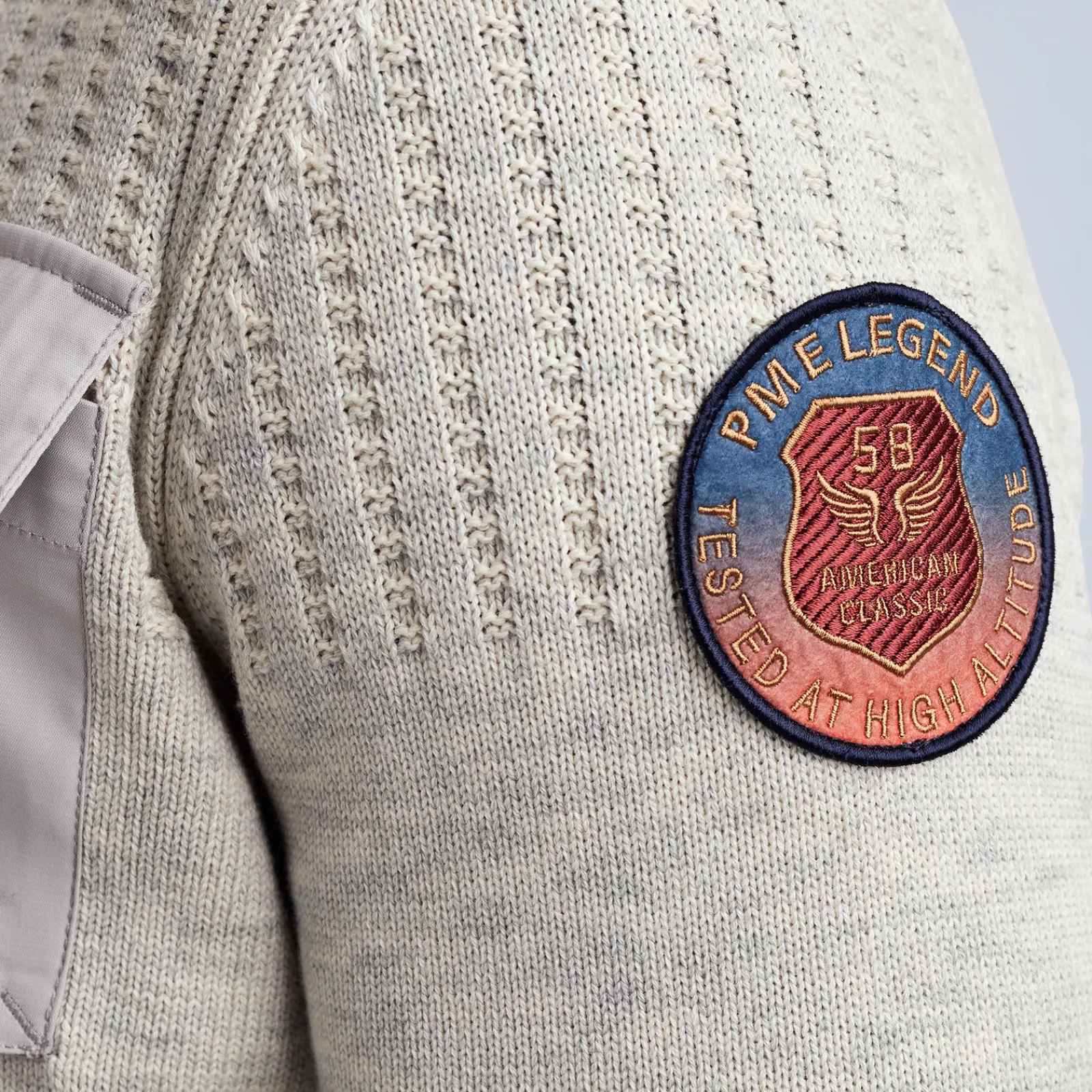 PME Legend Tops*Zip Jacket Cotton Slub Melee Beige