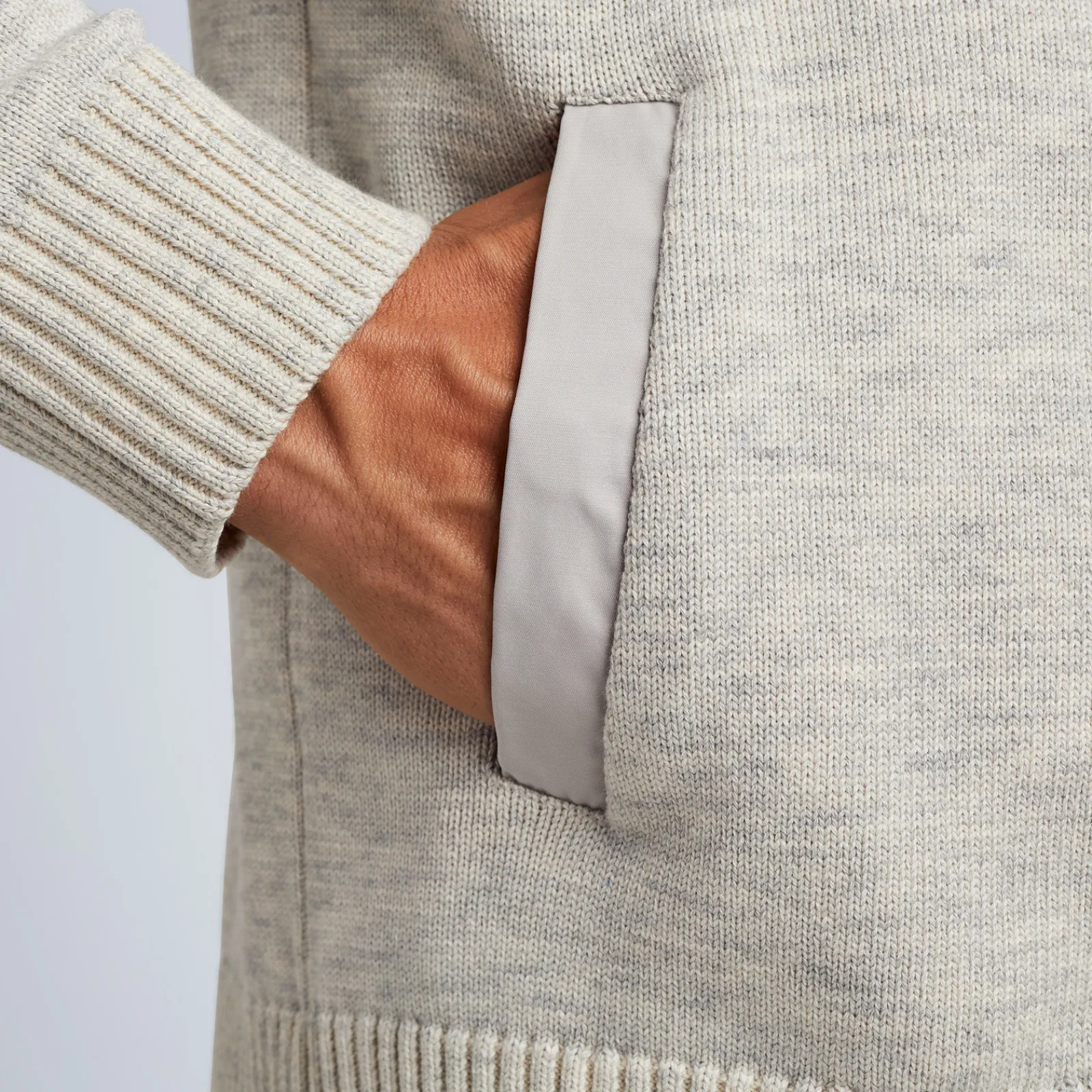 PME Legend Tops*Zip Jacket Cotton Slub Melee Beige